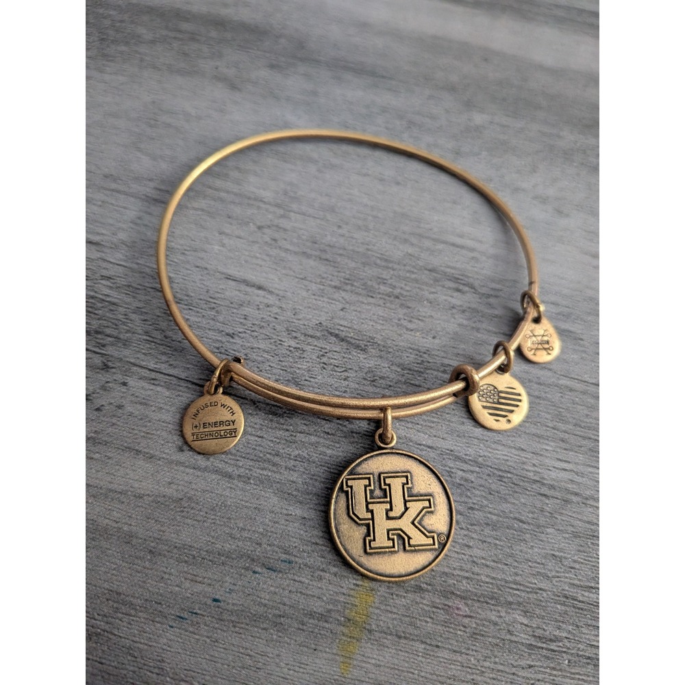 Alex and Ani University of Kentucky Wildcats UK Logo Bangle Rafaelian Gold